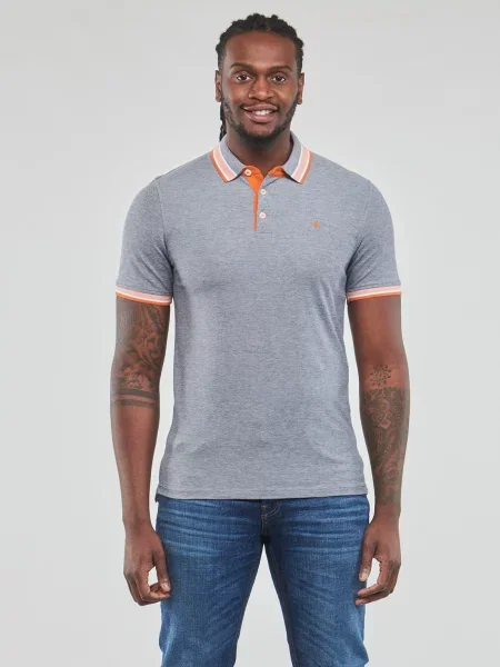 Tricou polo Jack & Jones gri