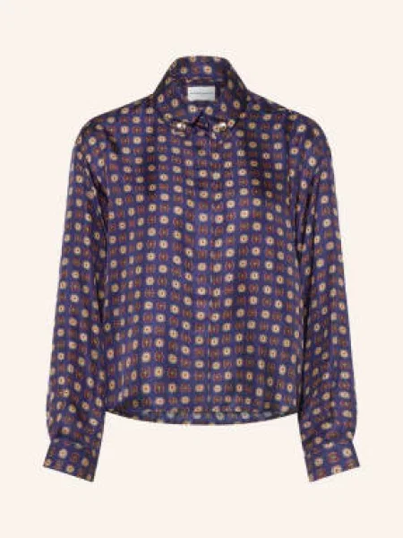 Claudie Pierlot Bluzka Koszulowa Z Jedwabiu blau granatowa
