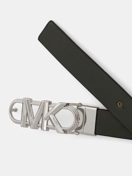 Кожаный двусторонний ремень Michael Michael Kors с ремешками зеленый