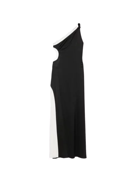 Rochie maxi Alice + Olivia asimetrică negru
