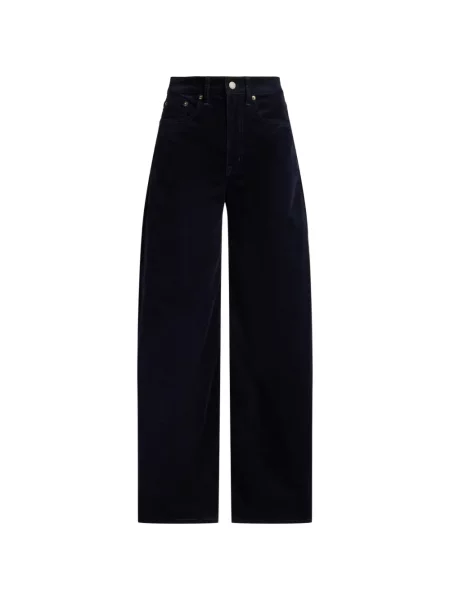 Pantaloni Lauren Ralph Lauren de catifea cord albastru