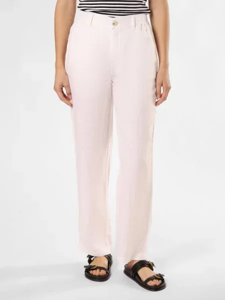 Fynch-Hatton Lniane spodnie Kobiety len biały jednolity 34