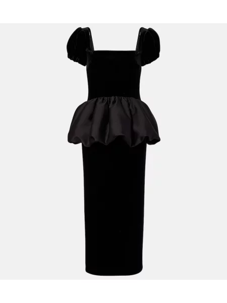 Rochie midi Self-portrait de catifea negru