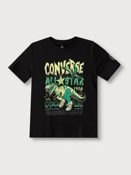 Converse tričko detské s bavlnou čierna