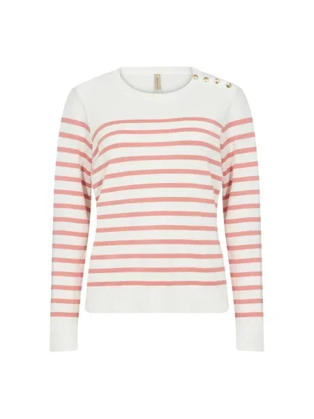 Soyaconcept Pulóver DOLLIE STRIPE lazac fehér