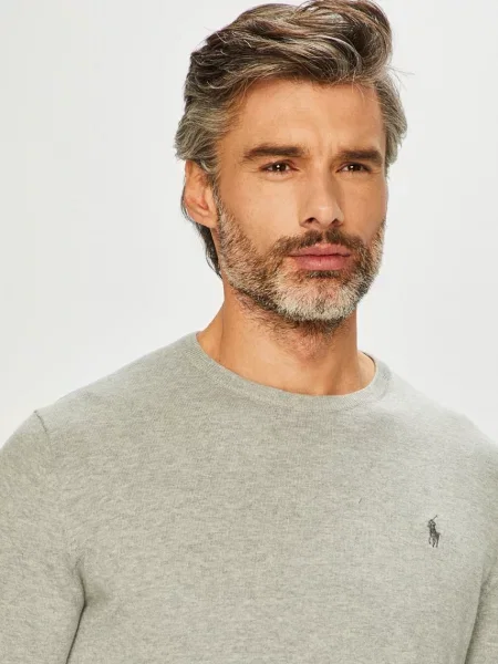 Spodní díl plavek Polo Ralph Lauren s výstřihem ve tvaru U šedý