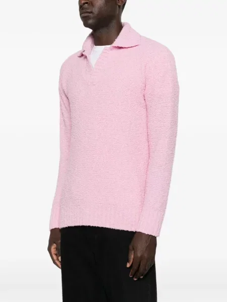 Lung bouclé tricou polo Laneus roz