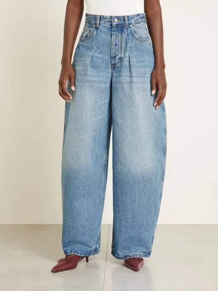 Jacquemus Dżinsy Typu Barrel Le De-Nîmes Ovalo blau niebieskie