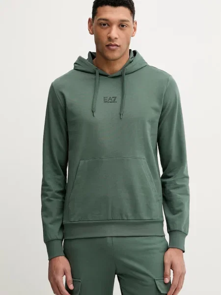 Emporio Armani hanorac cu glugă pentru bărbați din cu verde