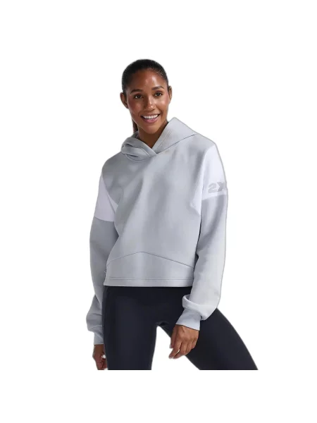 Bluza z kapturem Form Spliced Crop biała
