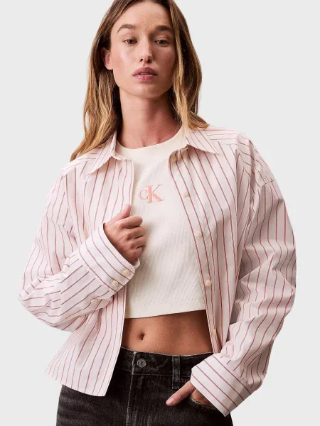 Смугаста сорочка Calvin Klein Jeans біла