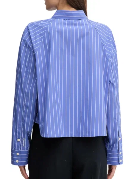 Calvin Klein Jeans koszula fioletowy relaxed z kołnierzykiem klasycznym czarna