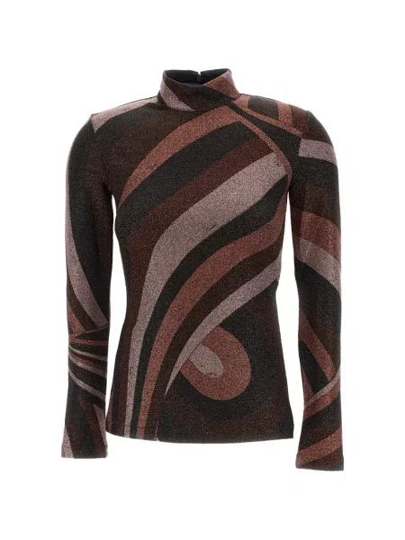 Top Pucci cu imagine maro