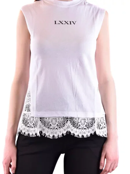 Top Alexander Mcqueen din dantelă alb