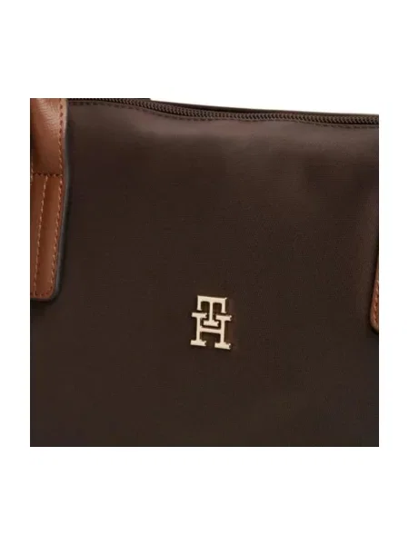 TOMMY HILFIGER Kabelka na rameno Popette tmavohnedá hnedá