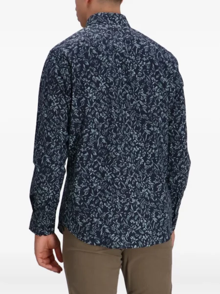 Cămașă Boss cu model floral albastru