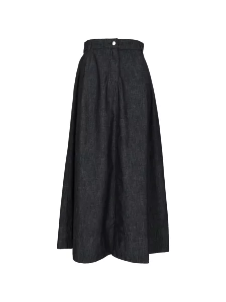 Fusta maxi Emporio Armani cu talie înaltă albastru