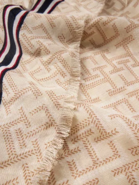 Chusta z Mieszanka bawełny i modalu Tommy Hilfiger beżowa
