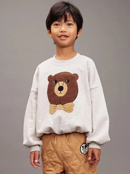 Mini Rodini Dětská mikina Bear šedá