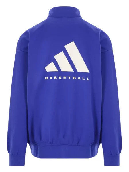 Talia bluza Adidas zwężana z nadrukiem niebieska
