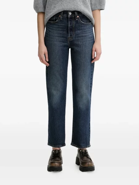 Карирани с яка дънки straight leg Levi's® с качулка синьо