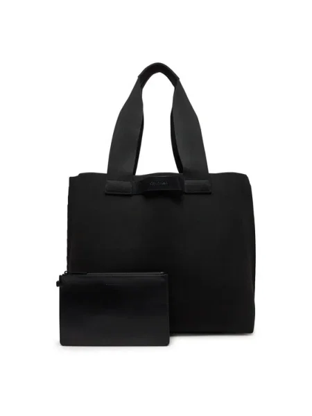 Calvin Klein Geantă Ck Ease E/W Tote Knit negru