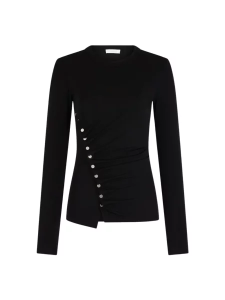 Top Rabanne drapowany czarny