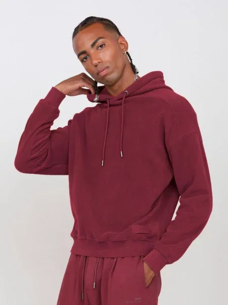 OWN Off With Nature Sweater majica Pile con Cappuccio bordo