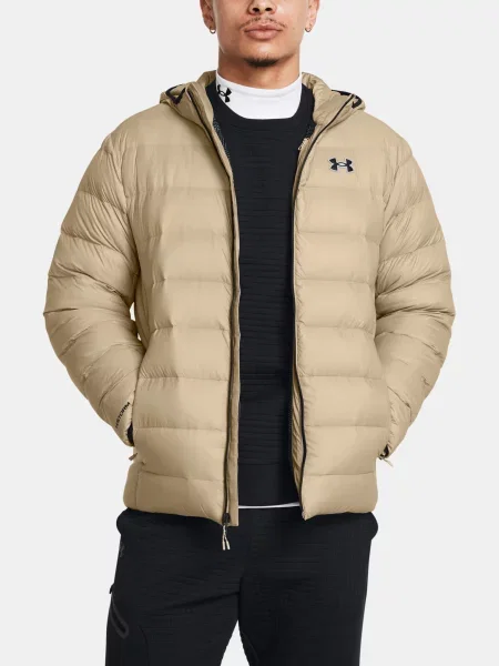 Geacă cu puf Under Armour cu glugă negru