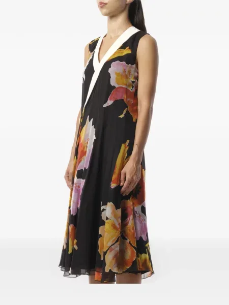 Rochie Lanvin cu model floral cu imagine plic negru