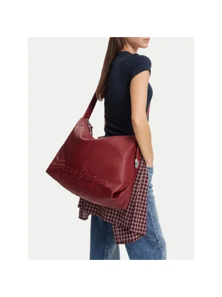 Guess Jeans Torebka ciemny czerwony