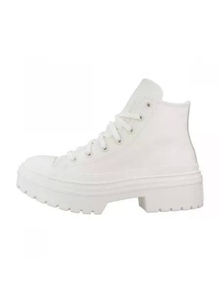 Bőr platform talpú félcipő Converse fehér