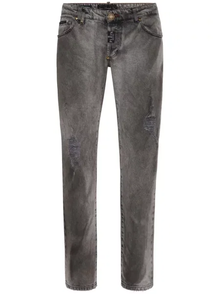 Traperice ravnih nogavica Philipp Plein niski struk siva