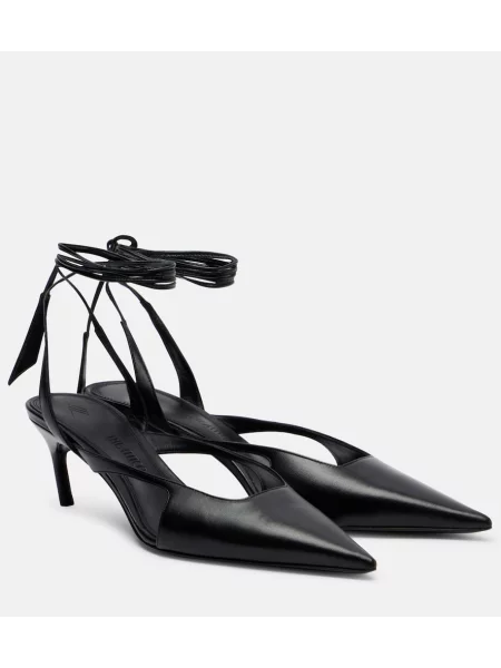 Pantofi cu toc The Attico din piele slingback negru