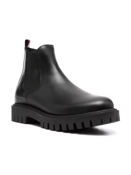 Buty do kostki Tommy Hilfiger skórzane chunky czarne