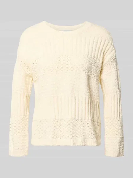 Sweter z dzianiny o pudełkowym kroju z czystej bawełny model ALAYA' Pepe Jeans biały