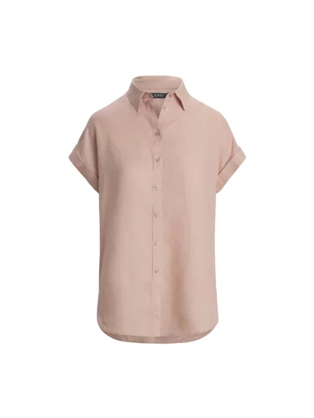 Koszula z krótkim rękawem Lauren Ralph Lauren z krótkim rękawem różowa