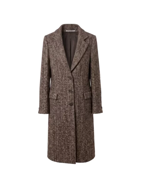 Palton Tagliatore de lână cu model herringbone maro