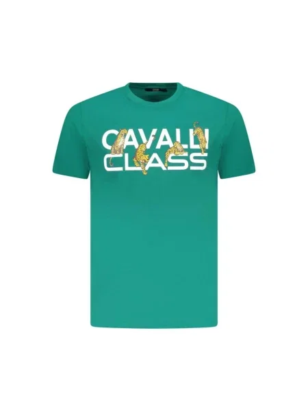 Koszulka Cavalli Class z nadrukiem zielona