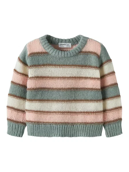 NAME IT Pulover NMFLernort maro / verde mentă / rosé / murdar alb