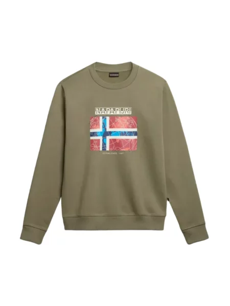 Bluza Napapijri z długim rękawem zielona