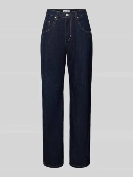 Jeansy o kroju relaxed fit z wpuszczanymi Review granatowe