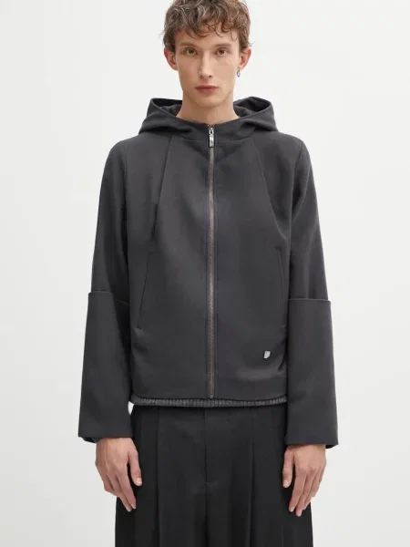 Vlněná bunda Ader Error JACKET přechodná šedá