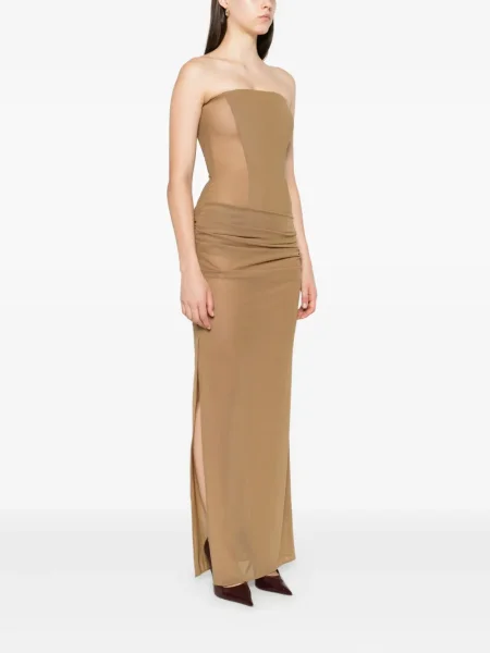 Rochie maxi Alex Perry drapată de costum verde