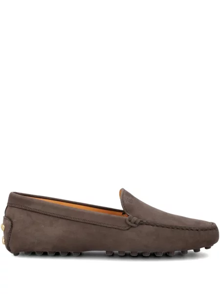 Pantofi loafer Tod's fără toc cu tepi maro