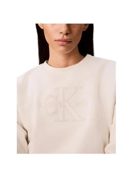 Froté mikina Calvin Klein Jeans béžová