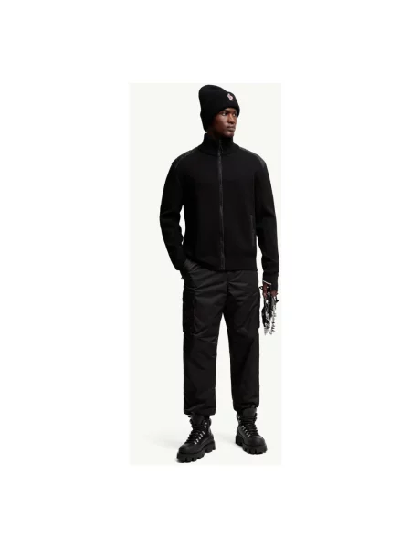 Ocieplany kardigan Moncler wełniany czarny