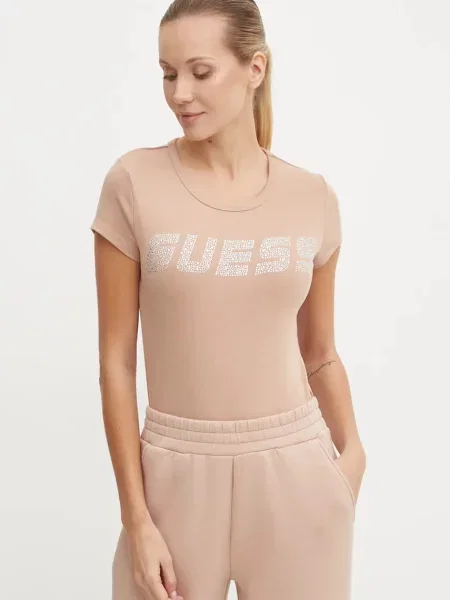 Тениска Guess KIARA бежово