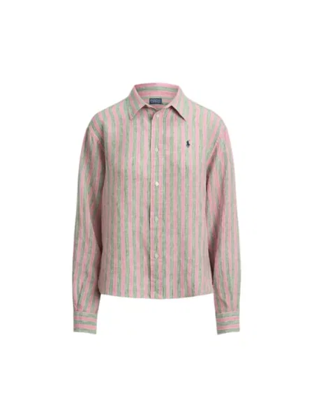 Polo Ralph Lauren Bluzka Kobiety len wyrazisty róż w paski S bordowa