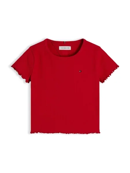 Tommy Hilfiger majica za djecu s pamukom crvena